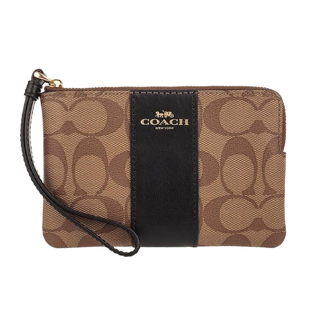 COACH®  Corner Zip Wristlet In Signature Canvas